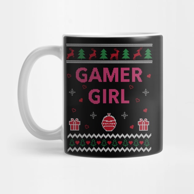 Gamer Girl Funny Gamer Xmas Gift Ugly Christmas Design by Dr_Squirrel